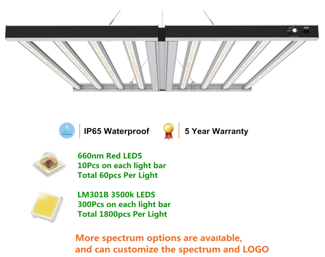 Waterproof LED Grow Light Full Spectrum Quantum Board Lm301b Lm301h Hlg Strip Grow Light 660W