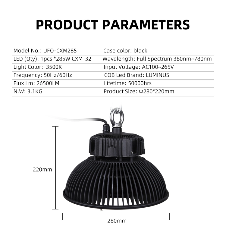 240W UFO Full Spectrum Luminus Cxm32 Gen4 COB LED Grow Light for Greenhouse Lighting