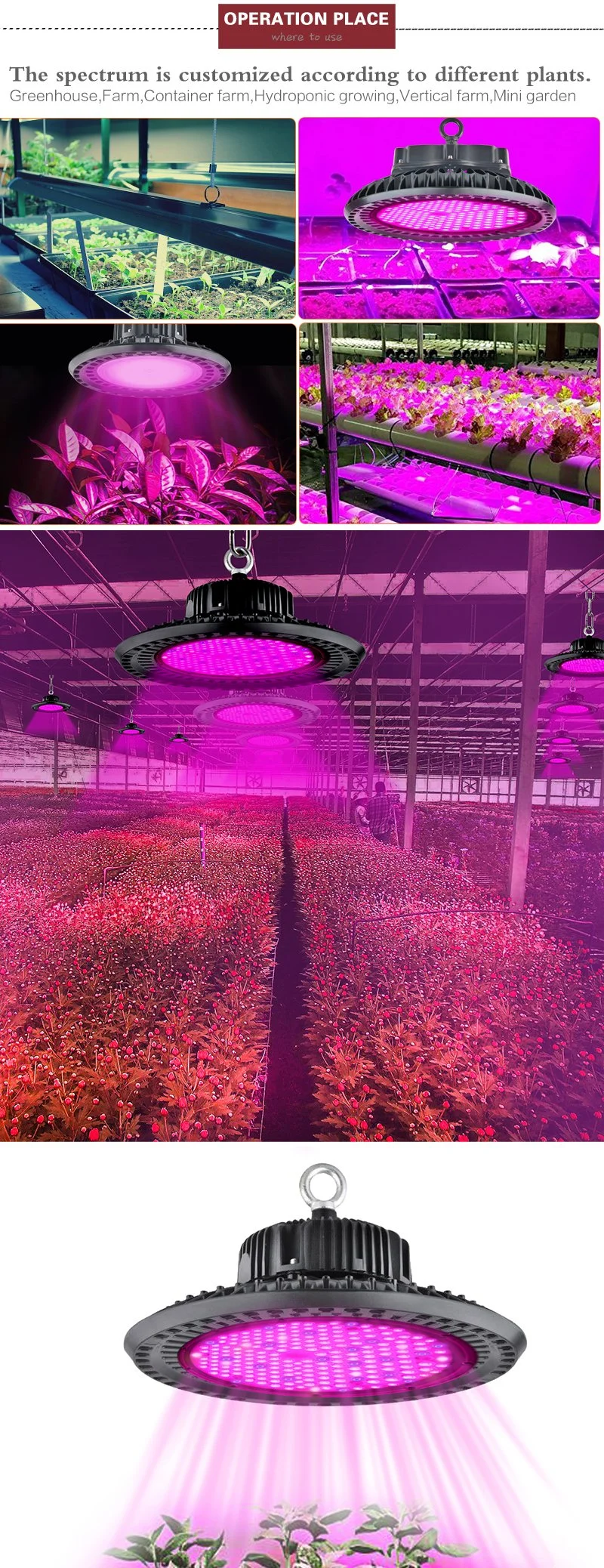 Grow Light LED for Greenhouse Flowers Farm LED Grow Light 300W Full Spectrum