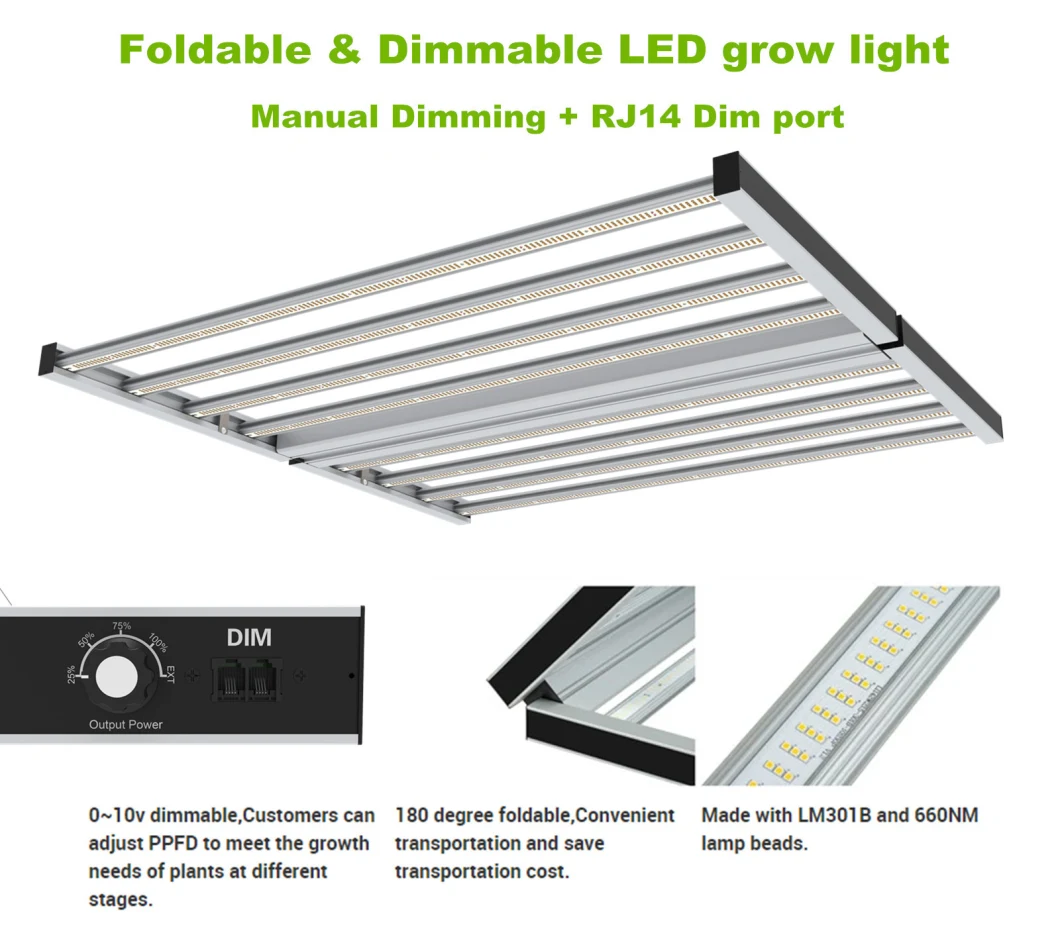 Hydroponic Dimmable Full Spectrum High Power LED Grow Light Bar 600W/800W/1000W Spider LED Grow Light