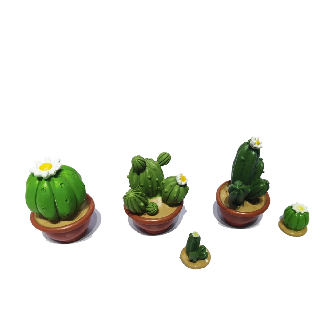 New Creative Resin Flower Potted Artificial Cactus Flowers Bonsai Plants for Indoor Decor