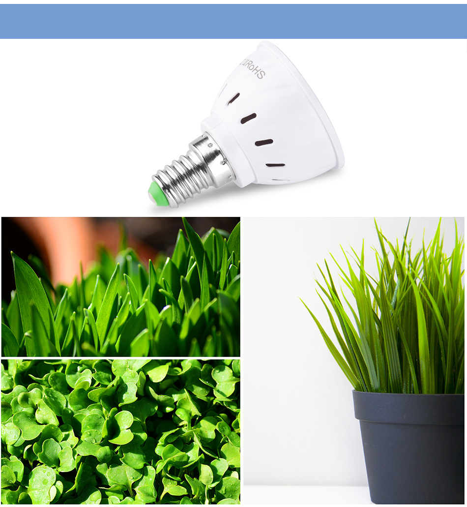 MR16/E27/GU10/E14 Full Spectrum Phyto LED Hydroponic Growth Light 2835SMD Plant Grow Bulb for Indoor Flower Seedling