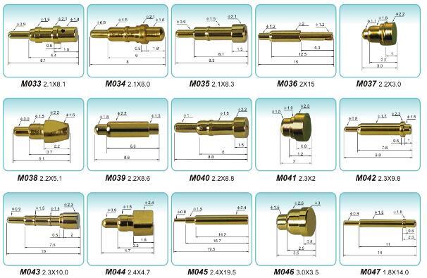 Pogo Pin Connector Spring-Loaded Connector DIP Right Angle SMT Gold Plating