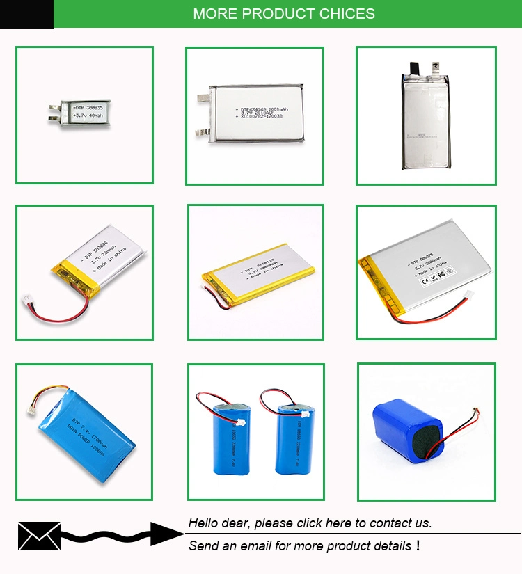 Flat Li Ion Battery 7.4V 2000mAh 14.8wh Lipo Rechargeable Battery with PCM and Connector