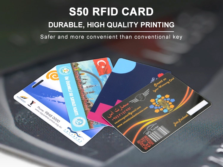 IC S50 7 Byte Card Printable IC S50 7 Byte Contactless Plastic RFID PVC Card