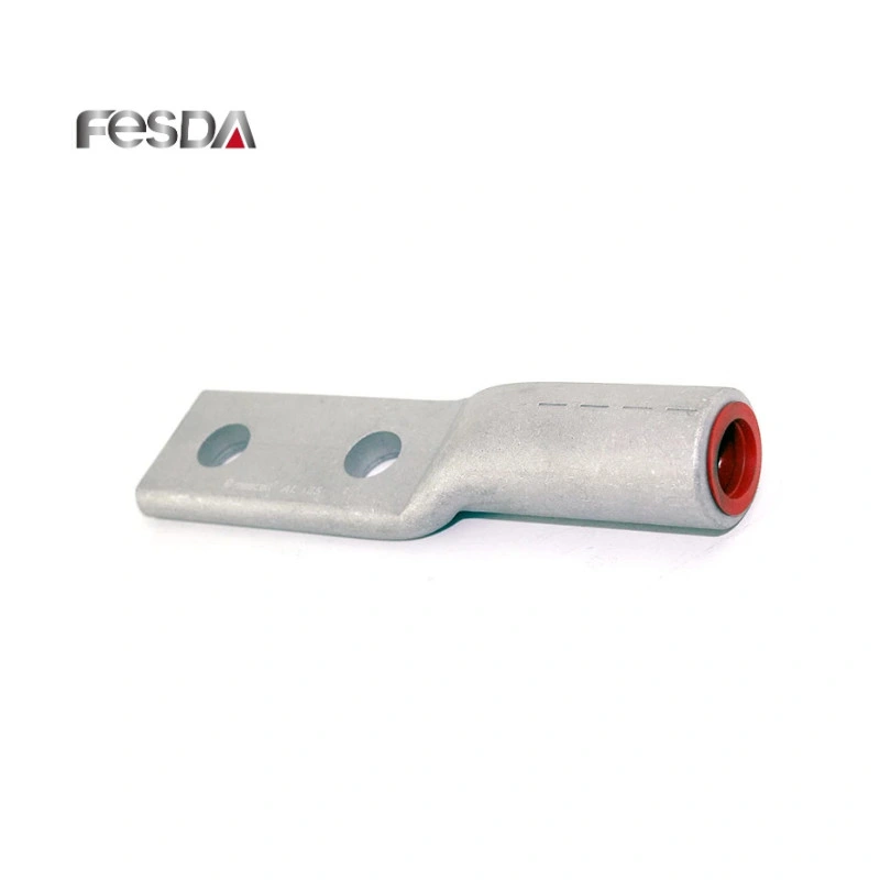 Double Hole Cable Connector End Ring Type Copper Tube Crimping Battery Terminal Compression Cable Connector