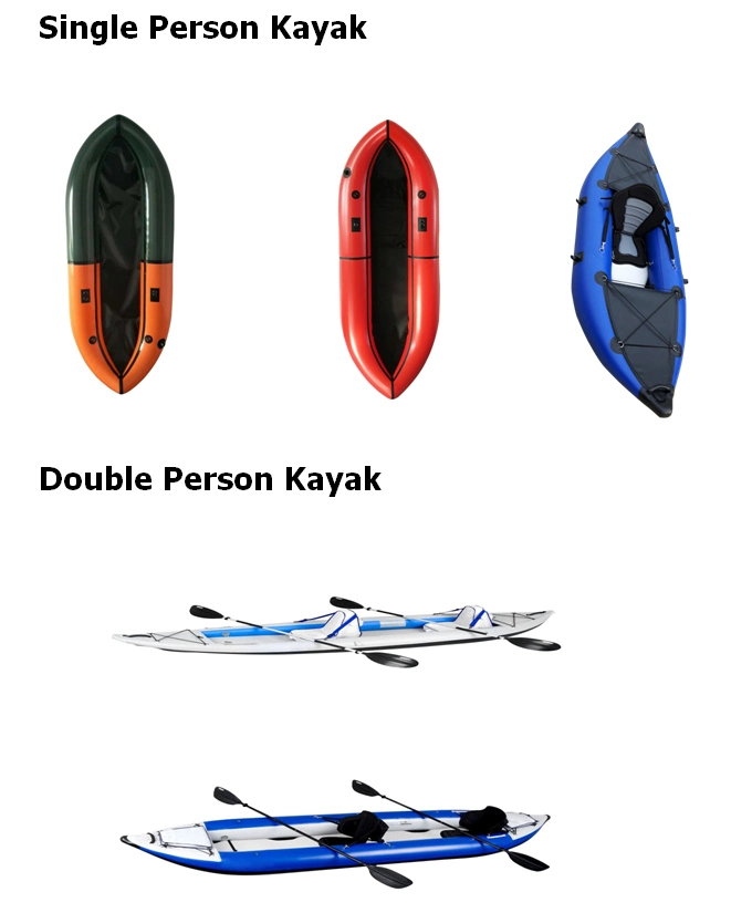 2 Person Expedition Drop Stitch Floor Rubber Sea Kayak Pontoon Kayak Boats