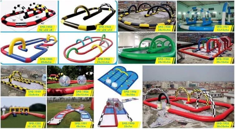 Customized Size Outdoor Inflatable Race Road Race Track for Toy Cars