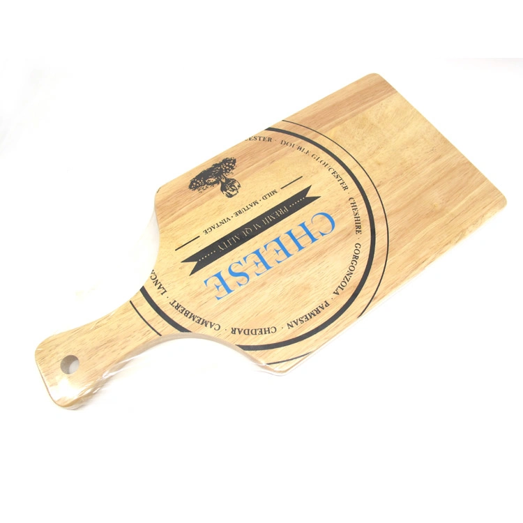 Bamboo Paddle Style Cutting Board Regular Chopping Block Plate with Grip Handle Engrave