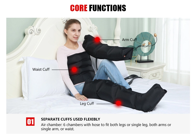 4 Chamber 6 Chamber 8 Chamber Air Compression Rapid Recovery Boots Physical Therapy System