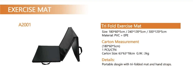 High Quality EPE Rubber Folding Gym Mats Gymnastics Tumbling Exercise Mat