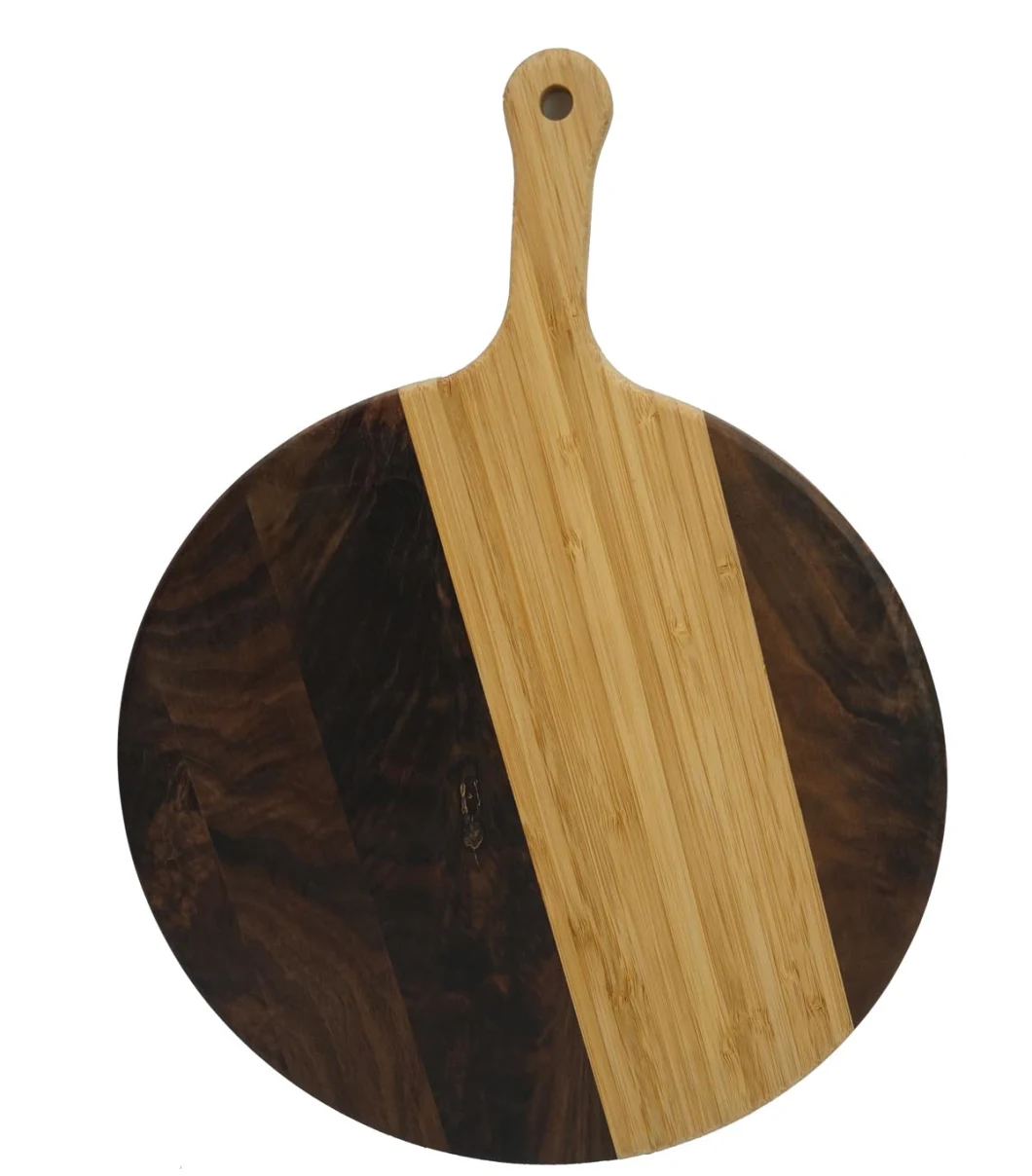 Walnut Bamboo Pizza Peel Cheese Board Platter Paddle for Homemade Pizza and Bread Baking