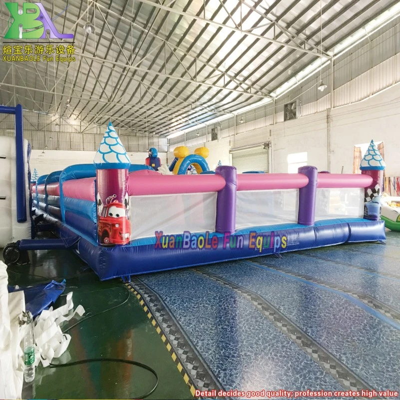 PVC Material Popular Toy Racing Car City Inflatable Obstacle Course Inflatable Fun City