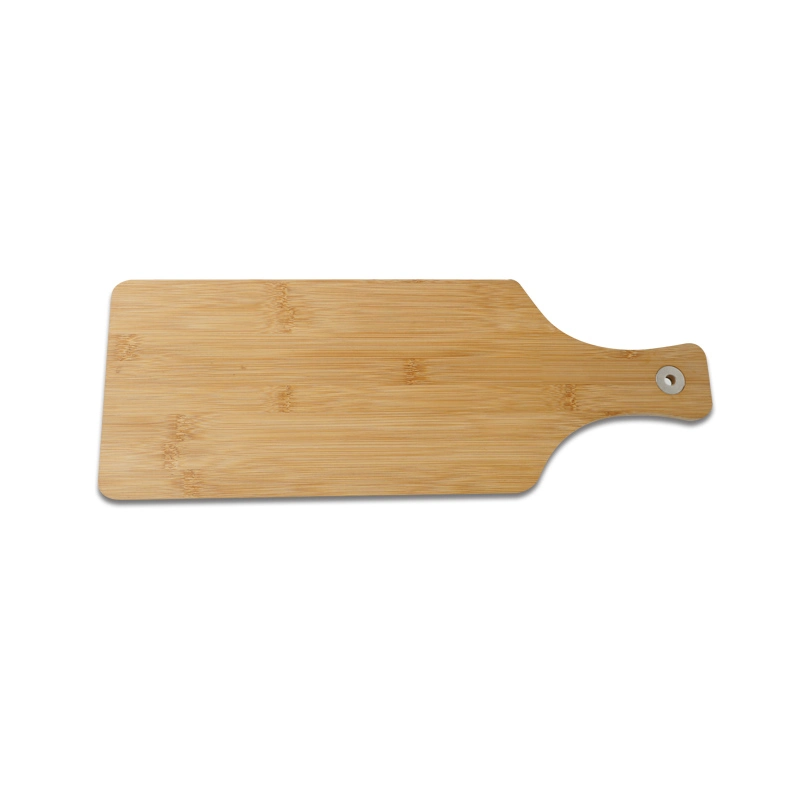 Serving Paddle Board for Bread Cheese Fruits, Solid Bamboo Cutting Board with Handle