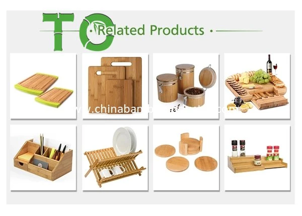 Wholesale Large Bamboo Cutting Board with 3 Stainless Steel Bowls Bamboo Chopping Board&Serving Tray