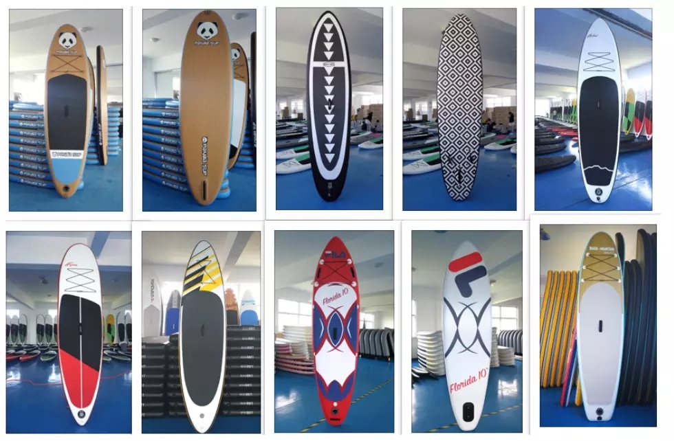 Wooden Grain Inflatable Surf Board for Surfing