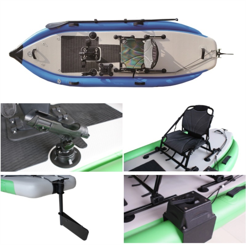 Surfking All Drop Stitch Pedal Foot Drive Fishing Kayak in Rowing Boat
