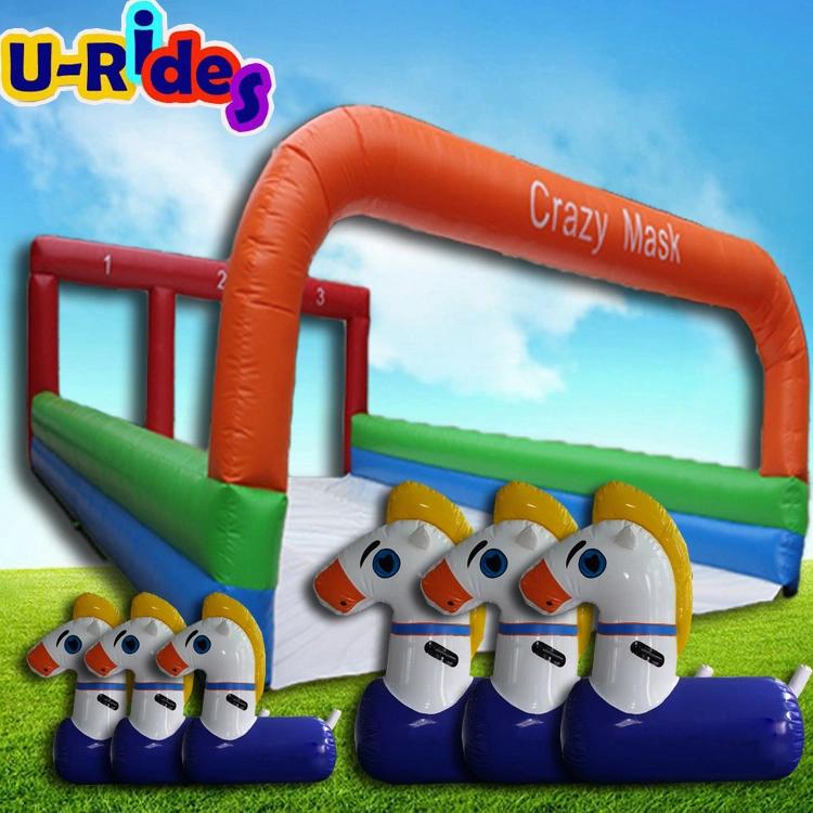 interative game Inflatable Pony Hop Inflatable Derby Horse Riding bounce Racing with Inflatable Track