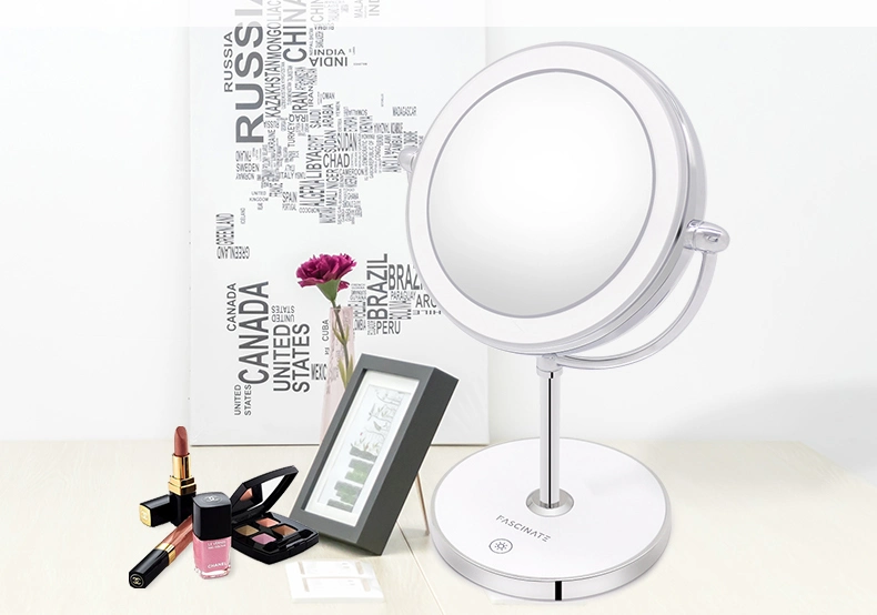 High-End Double Sided LED Ring Light Mirror 10X Magnifying Mirror LED Mirror