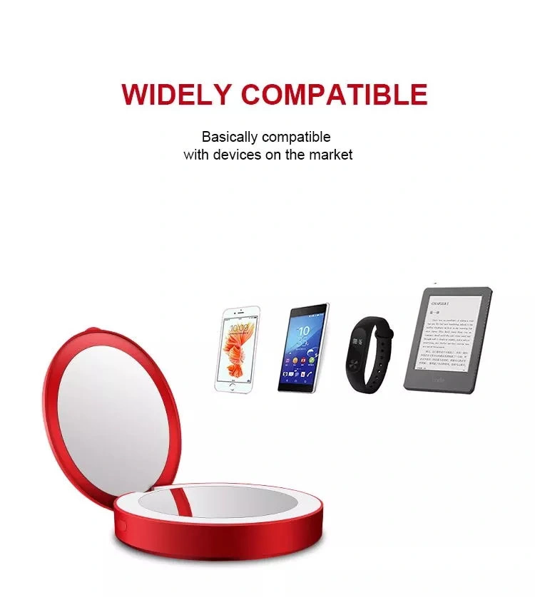 Hot Selling Portable LED Makeup Mirror Adjustable Lighted Mini Circular Travel Sensing Lighting Cosmetic Mirror
