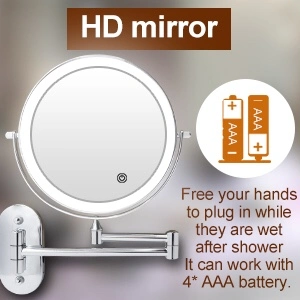 Hotel Adjustable Wall Mounted Brass Make up Mirrors for Bathroom