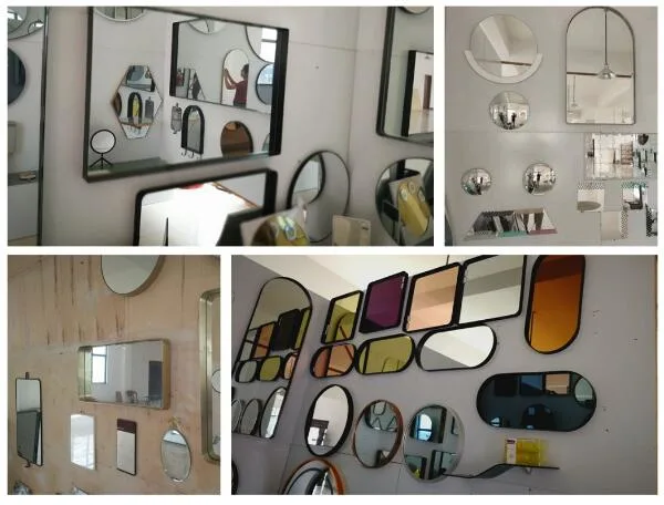 Gold Aluminum Oval Metal Frame Mirror Wall Mirror for Modern Home Decoration Luxury Interior Bathroom Entryway