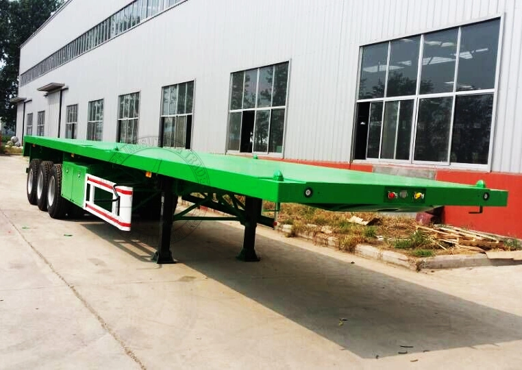53 FT Flatbed Extendable Container Transport Tractor Truck Towed Semi Trailer