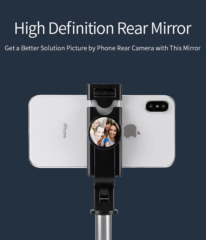 K06 Mirror Stainless Wireless Extendable Monopod Selfie Stick Tripod Stand