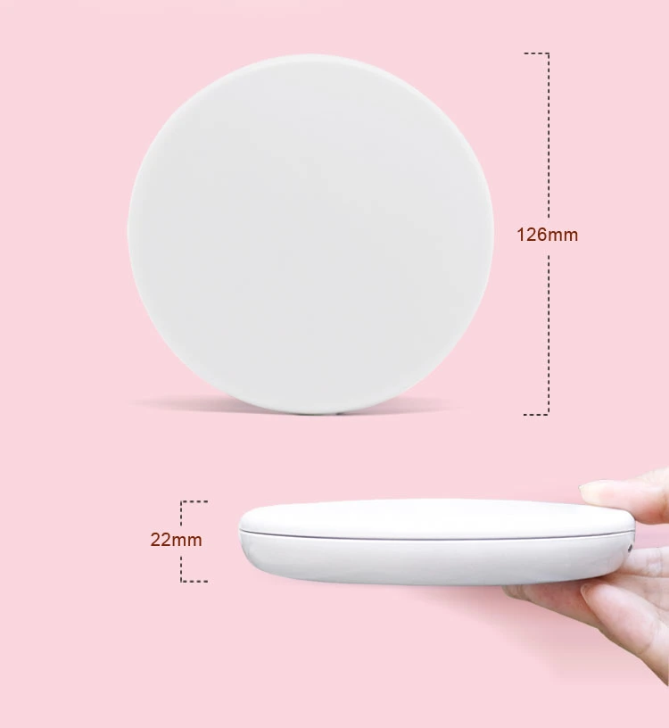 Small Round Mirror Hand Mirror with LED Touch Sensor Cute Gift Mirror