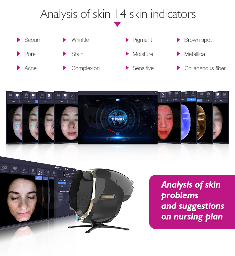 2021 Factory Price Smart Mirror System 3D Facial Skin Analyzer Mirrors Detect Machine