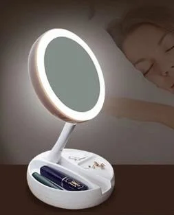 LED Beauty Makeup Mirror Table Type Folding Mirror with Light