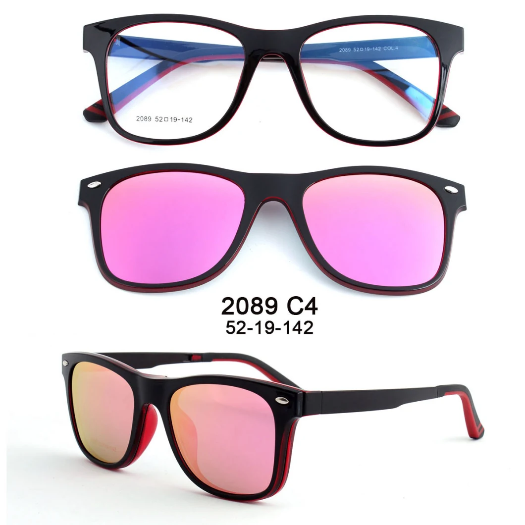 Tr90 Clip on Sunglasses Polarized Lens Mirror