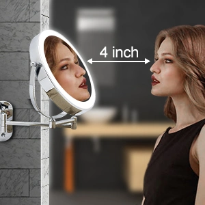 Hotel Adjustable Wall Mounted Brass Make up Mirrors for Bathroom