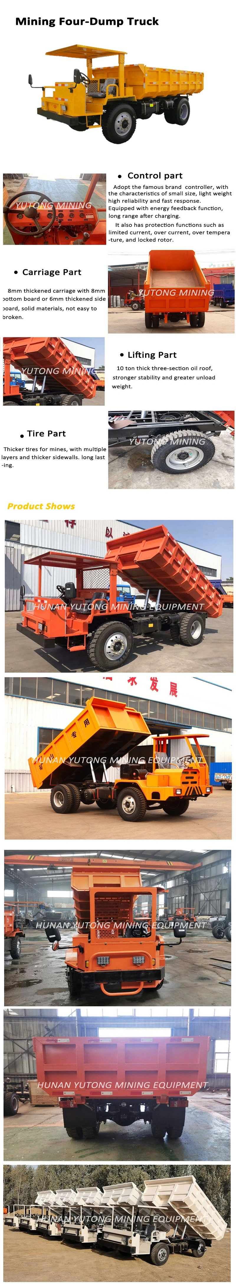 5 Ton Mining Dumper Truck, Dumper Truck with 5 Ton Loading Capacity, Mining Wheel Transportation Dumper