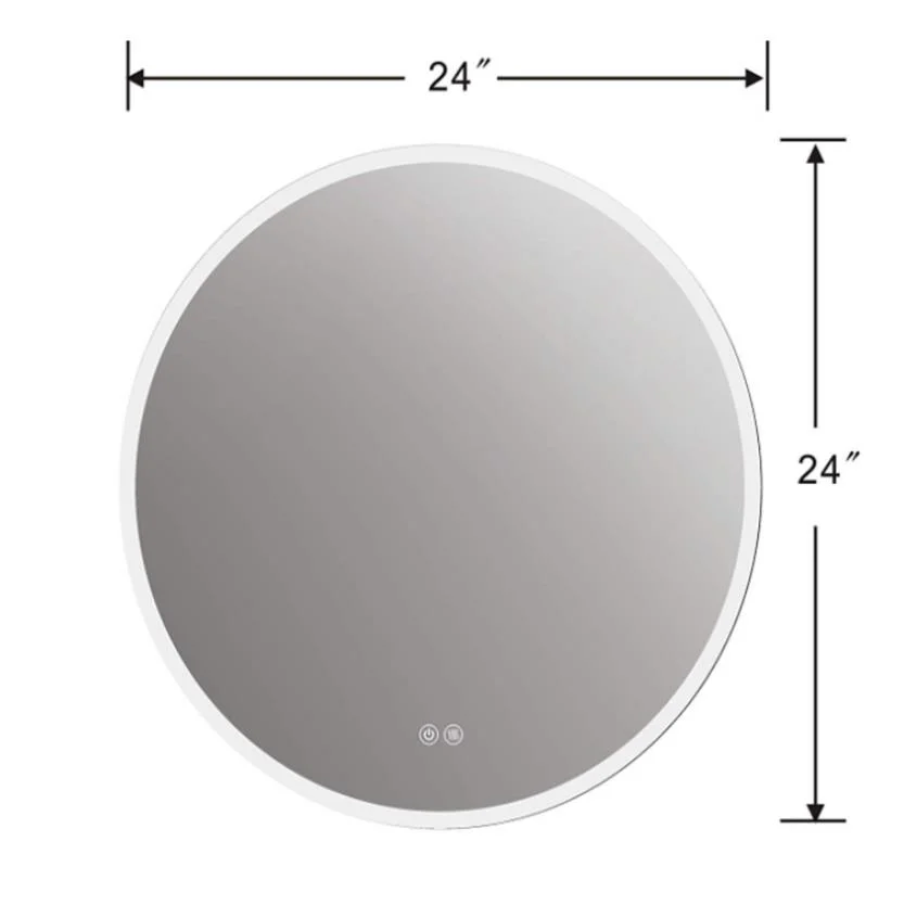 Hotel Decor Round Bath Mirrors Modern Smart Anti-Fog Mirror Frameless Bathroom Vanity LED Lighted Mirror