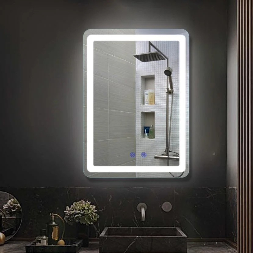 Hotel Decor Round Bath Mirrors Modern Smart Anti-Fog Mirror Frameless Bathroom Vanity LED Lighted Mirror