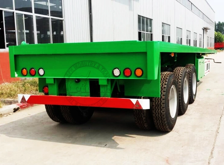 53 FT Flatbed Extendable Container Transport Tractor Truck Towed Semi Trailer