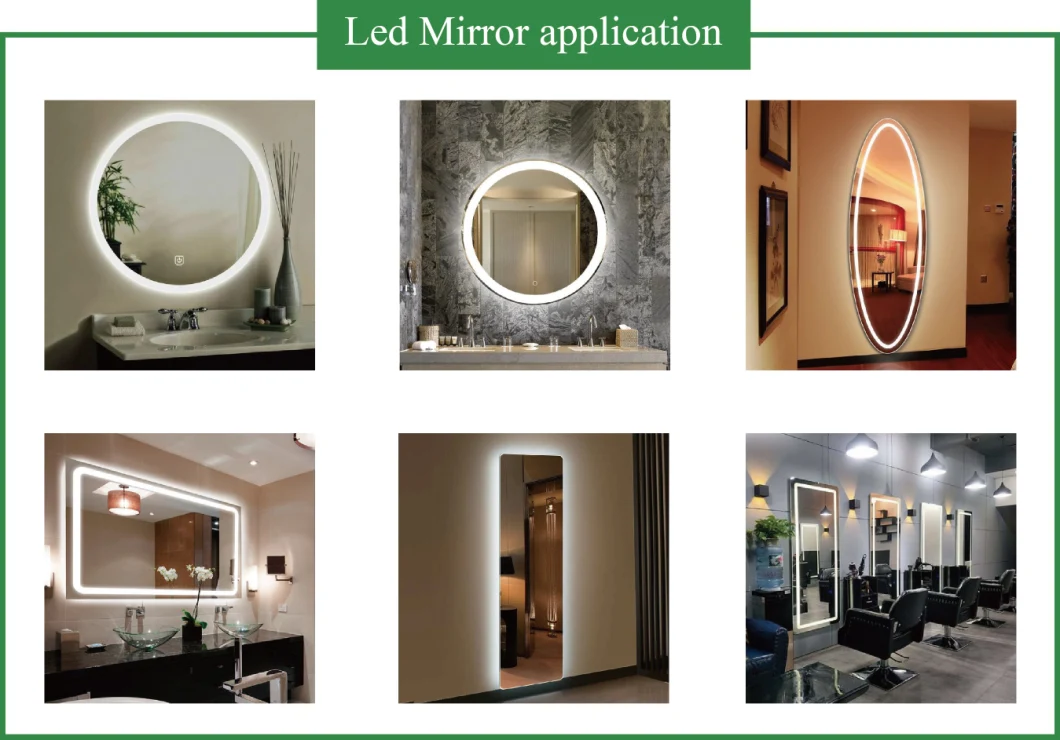 Hotel Rectangle Round Wall Mounted Decorative Mirror LED Backlit Lighted Mirror LED Bathroom Mirror