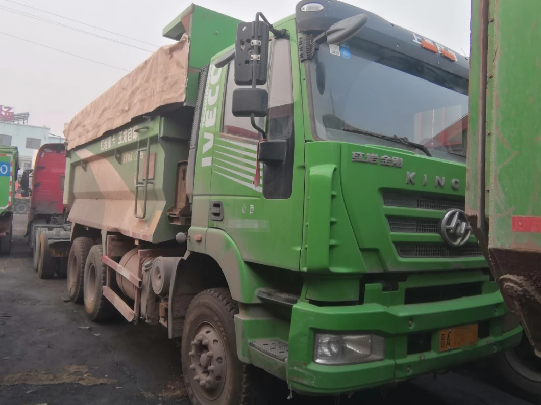 Hot Sale Used Saic Hongyan Kingkan Van Hydraulic Dump Tipper Trucks 6X4 Dumper for Tow