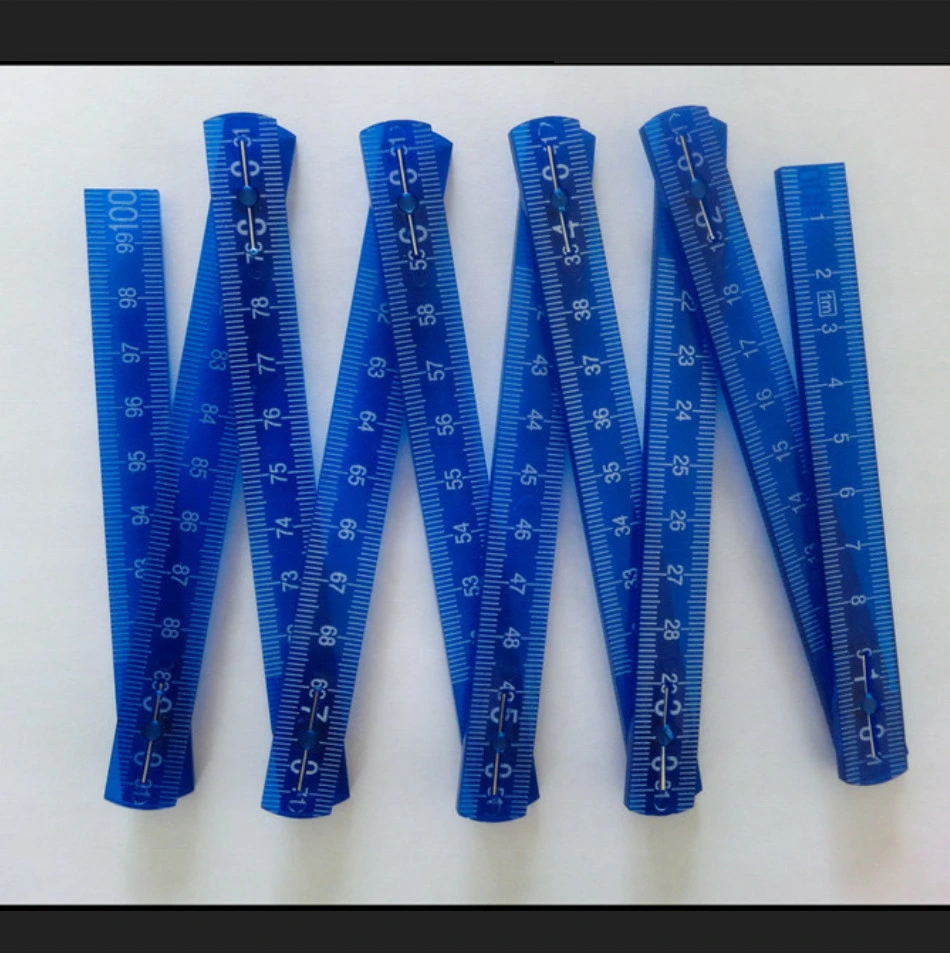 1 Meters 10 Folds 6-Flat Read Plastic Double Sided Folding Ruler