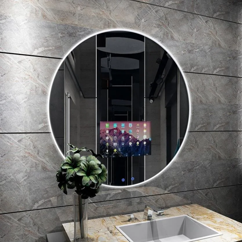 Hotel Decor Round Bath Mirrors Modern Smart Anti-Fog Mirror Frameless Bathroom Vanity LED Lighted Mirror
