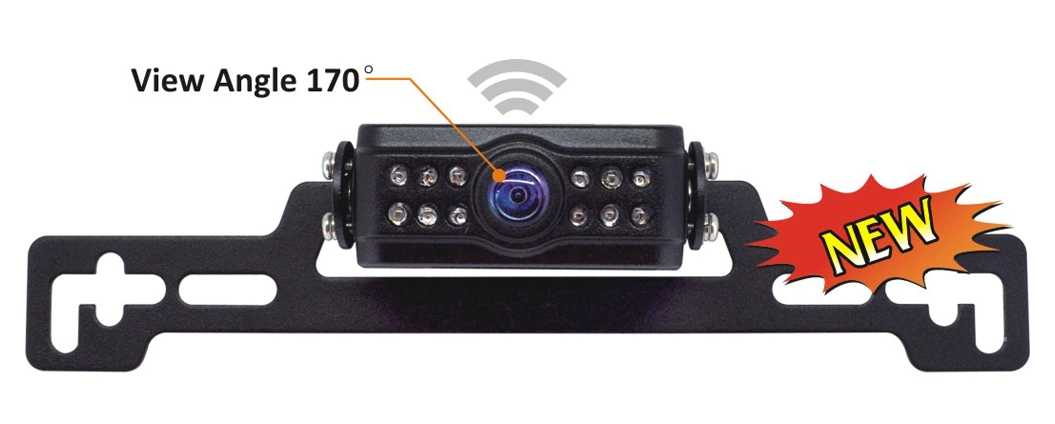 IP69 Waterproof Adjustable Wide View Angle 170° License Plate Reversing Rear-View Camera Without Drilling