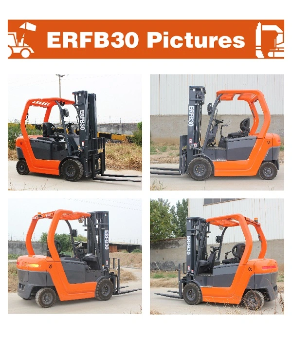 Electric Forklift Electric Forklift 3 Ton Electric Forklift Erfb30 with 3000mm Mast