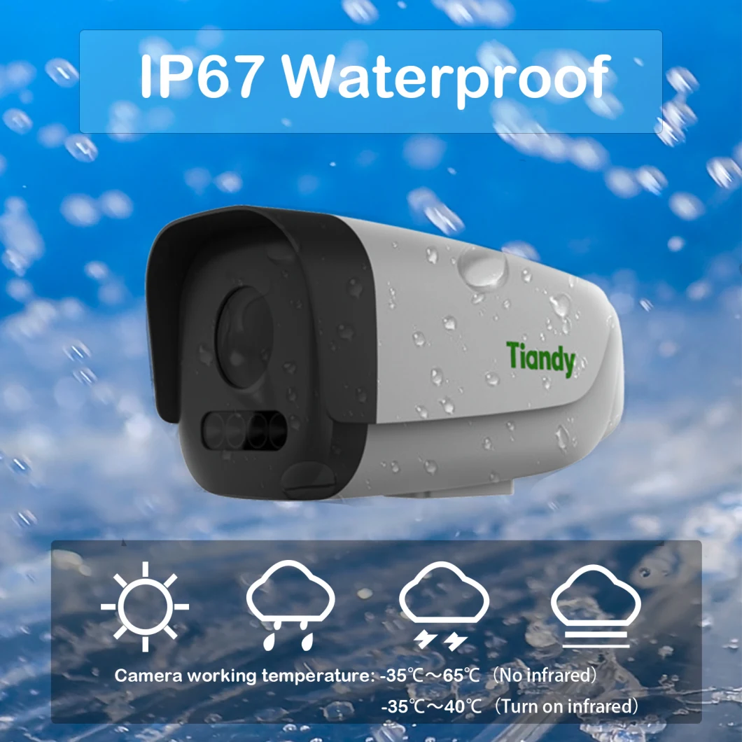 Outdoor 2MP Infrared IP Camera Bullet Surveillance Camera Poe CCTV Camera Mic Built in Security Camera