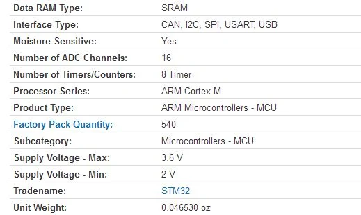 St Arm Microcontrollers - MCU 32bit 512b Flash IC Stm32f103vet6