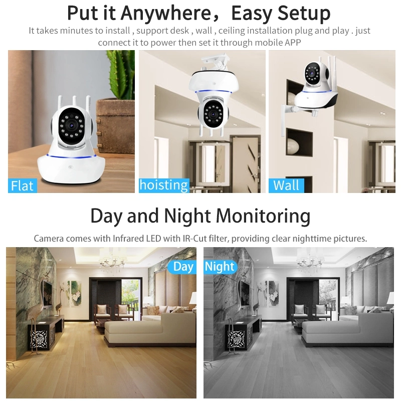 Verto V380 Wireless Camera 1080P HD Camera Smart Home WiFi Security Surveillance for Baby Monitor Camera