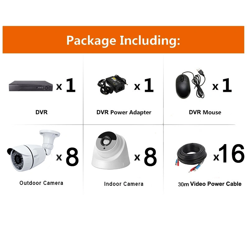 16chs Ahd Kit Ahd Cameras CCTV Camera DVR Kit