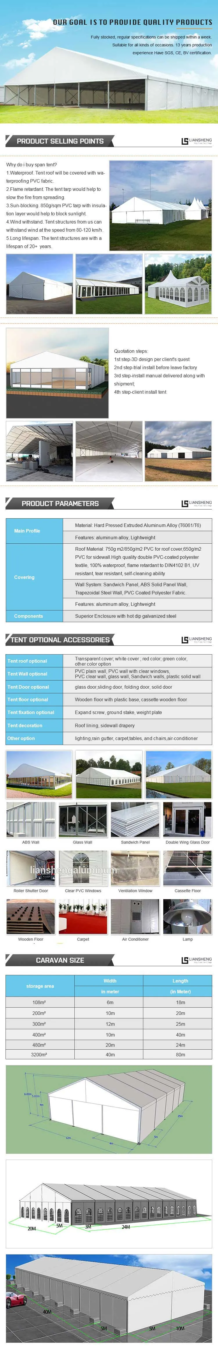 (Electronic Components) Custom Made Greenhouse Tents Outdoor Winter Strong Warehouse Marquee Party Wedding Tent
