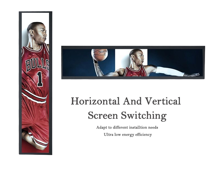 Customized Bar Type Ultra Wide Digital Signage Stretched Bar LCD Display Ad Player