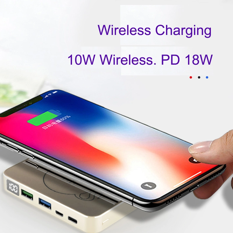 Slim Battery Bank iPhone Fast Charge Qi 10W Wireless Charger